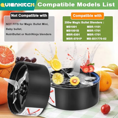 2-Pack Stainless Steel Cross Blender Blades for 250W Personal Blenders
