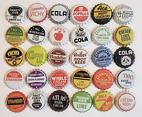 100 Vintage-Style Soda Bottle Caps, 1.25-Inch Unused Crown Caps