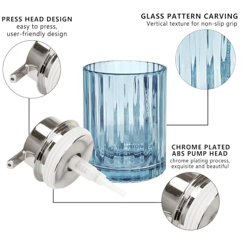 4-Piece Glass Bathroom Accessory Set - Soap Dispenser and Organizer