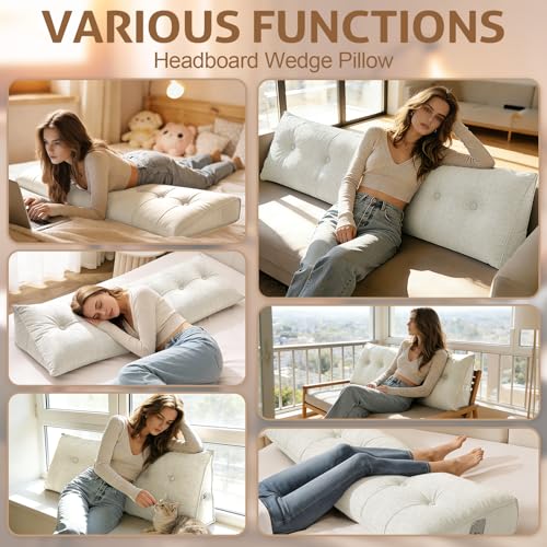 Triangle Wedge Pillow Twin Size for Bed - Comfortable Backrest Cushion