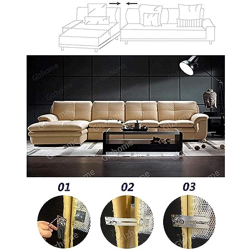 Heavy Duty Sectional Couch Connectors (2 Pack) - Steel Sofa Clamps