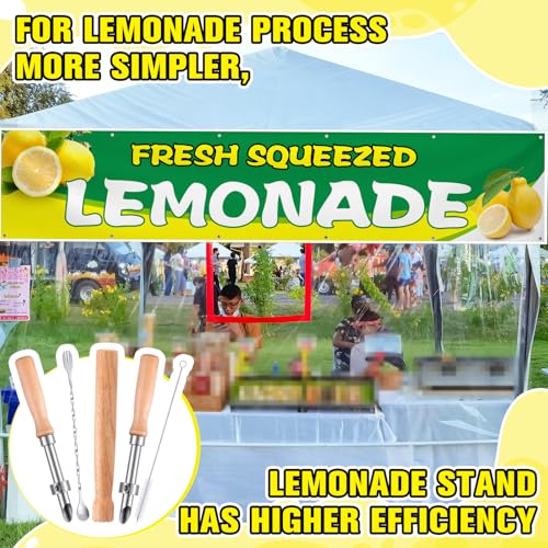 Lasnten Lemonade Stand Supplies Kit with Straw Hole Punchers & Muddler