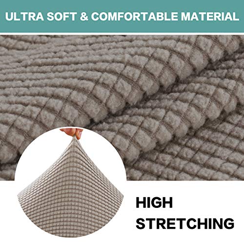 Stretch Chair Slipcover with Cushion Cover & Ottoman Cover - Taupe