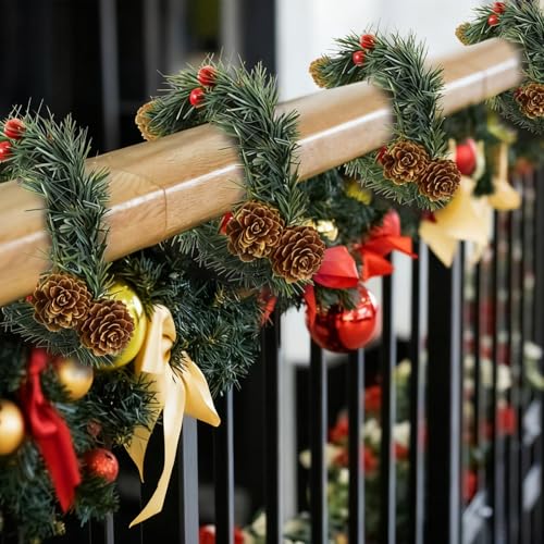 Zhengmy 30 Pcs Christmas Garland Ties with Pinecones & Red Berries, 20in – Pinecone & Red Berry Variation