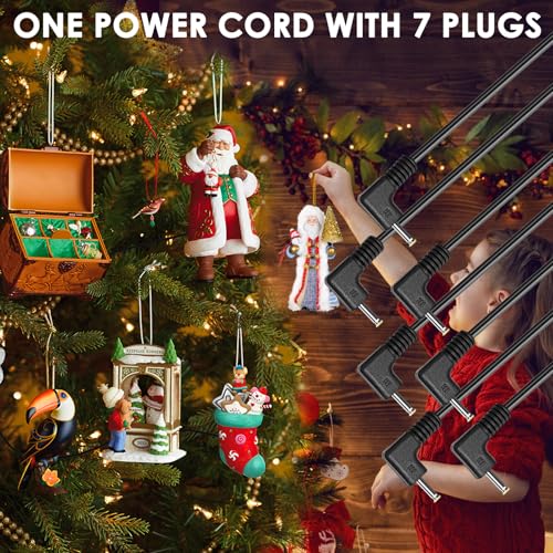 5V Power Adapter Cord with 7 Outputs for Christmas Ornaments