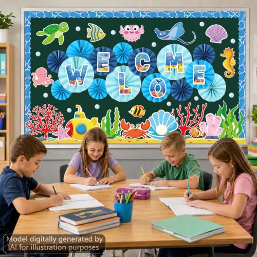 Underwater World Bulletin Board Set - Ocean Themed Classroom Decorations