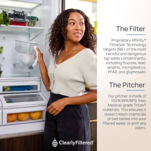 10-Cup Water Filter Pitcher - BPA-Free Water Purifier for Lead & Fluoride