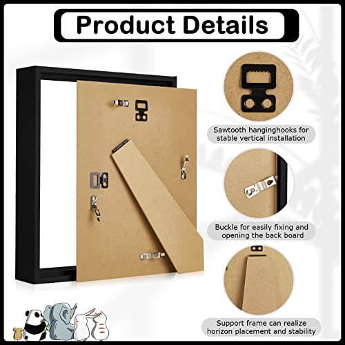 5x7 Inch Shadow Box Picture Frames - Black Display Cases, Set of 12