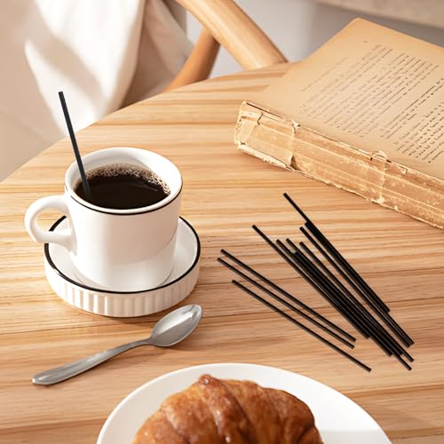Black Plastic Coffee Stir Sticks 2000 Count - Disposable Cocktail & Drink Stirrers
