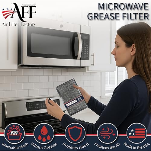 5" x 7.5" Aluminum Microwave Grease Filter with Pull Tab - 2 Pack