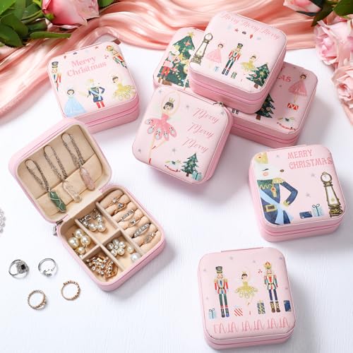 Kathfly 8 Pcs Christmas Nutcracker Ballet Jewelry Boxes - Gift Set for Dancers
