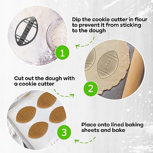 Moose Goods 3.5 Inch American Football Cookie Cutter with Stamp - Football Shape Bakeware