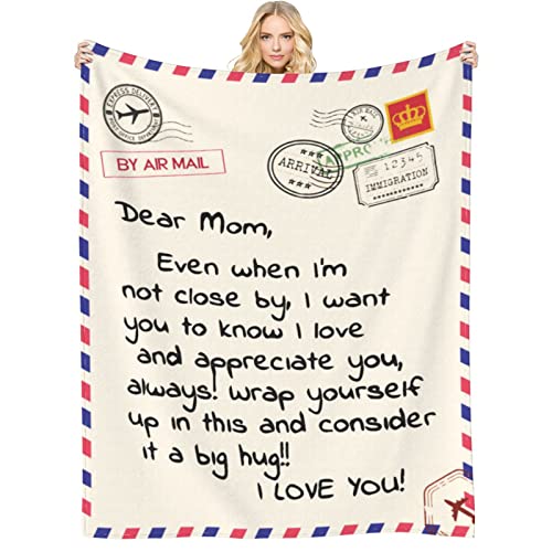 Menghao Mom Birthday Gift Blanket Dear Mom 80x60 Inches Personalized