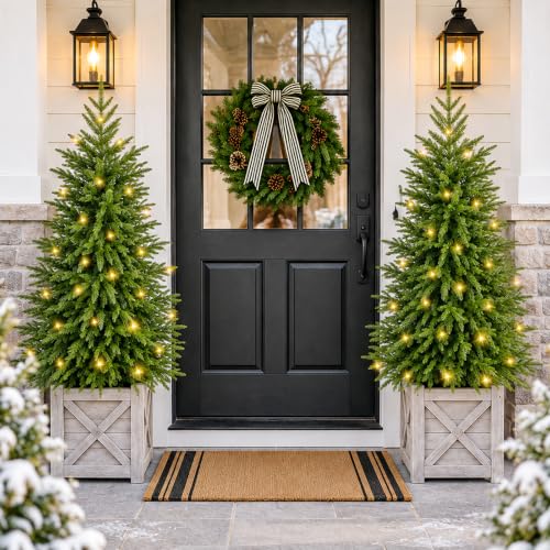 4FT Artificial Norfolk Pine Christmas Tree with Lights - Prelit Holiday Decor