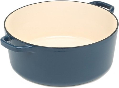 Cuisinart Enameled Cast Iron Round Casserole - Provencial Blue, 7-Quart | Durable & Stylish Cookware