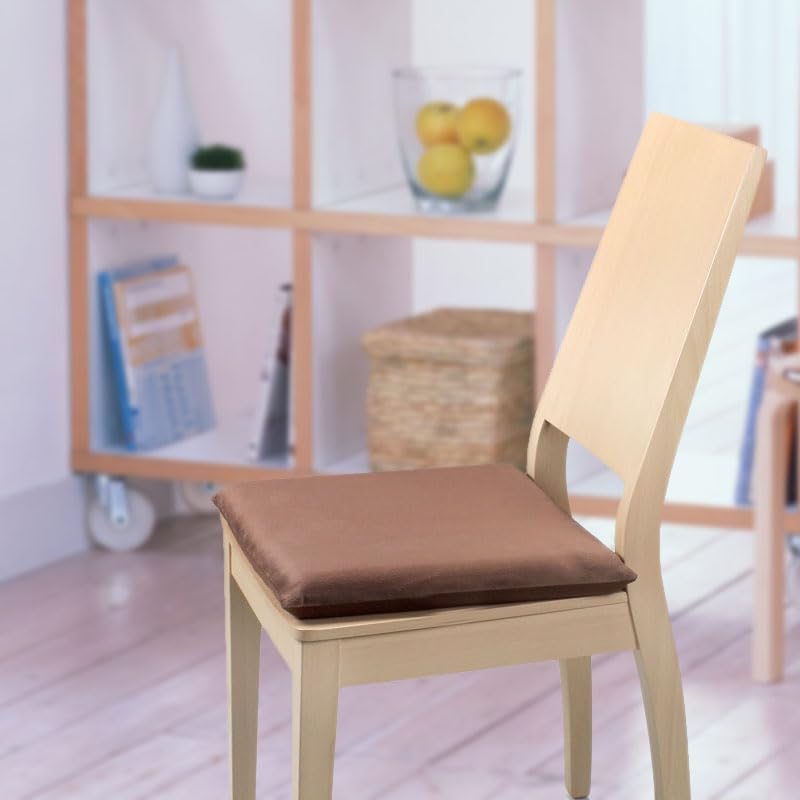 18x18 Square Memory Foam Chair Cushion - Non-Slip Velvet Seat Pad