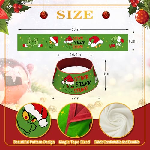 Green Christmas Tree Collar Skirt for 3-6 ft Trees – Stink Stank Stunk Design