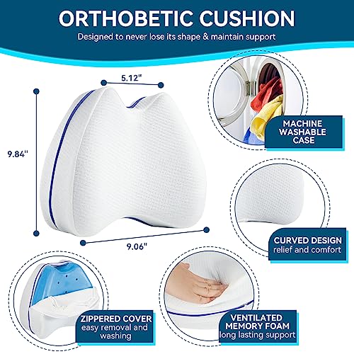 Memory Foam Knee Pillow for Side Sleepers - Pain Relief and Comfort
