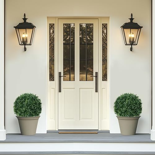 Artificial Boxwood Topiary Ball Set - 23-Inch UV Resistant Faux Shrub