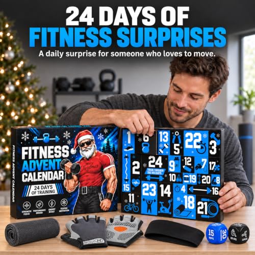 Kederwa Fitness Advent Calendar 2026 for Men & Teens - 24 Workout Gear Items