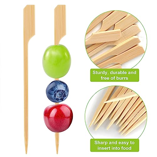 300-Piece Bamboo Cocktail Picks, 4.7-Inch Paddle Skewers for Appetizers
