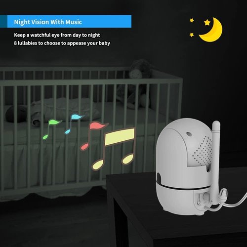HelloBaby Baby Monitor - 5" Screen, 30-Hour Battery, Night Vision, 2-Way Talk, 1000ft Range, HB6550