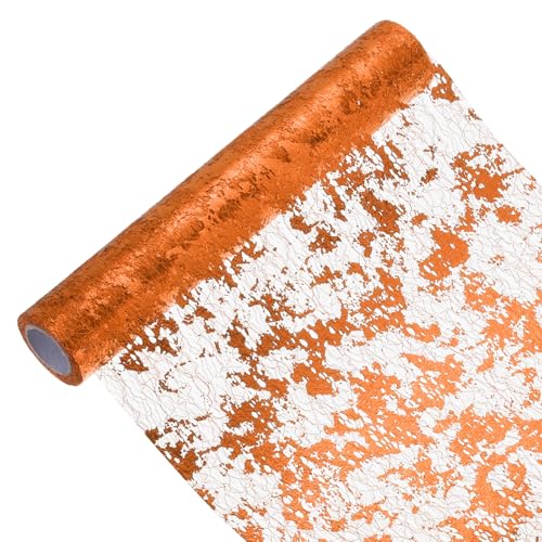 Orange Sequin Mesh Table Runner 11.4 x 9 Ft for Wedding Party Decor