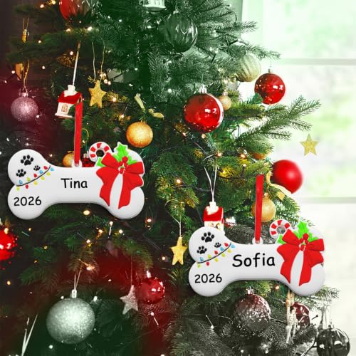 Tevxj 2026 Dog Bone Christmas Ornament - Personalized Pet Hanging Decoration (Dog Bone)