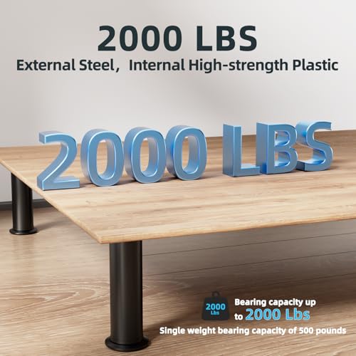 Adjustable Heavy Duty Metal Bed Frame Support Legs - 8-12 Inch (Set of 4)