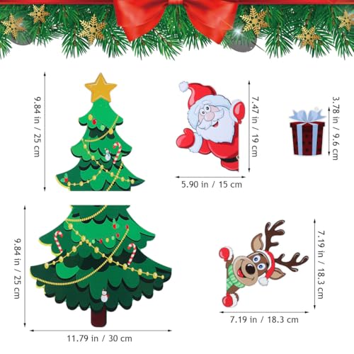 MAGICLULU Christmas Tree Refrigerator Magnet - Festive Holiday Magnetic Sticker, Waterproof & Reusable, 19.68 x 11.81 Inches