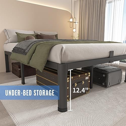 Full Size Metal Platform Bed Frame - 14 Inch Heavy Duty Steel Slats