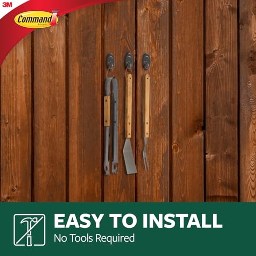 Damage-Free Outdoor Wall Hooks with Weather Resistant Strips - 2 Pack