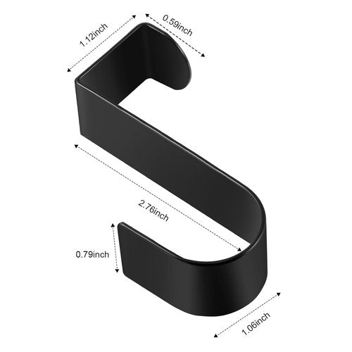 Hotop 12 Pcs Over Cabinet Drawer Door Hooks - Sturdy Metal Z-Shaped Hangers for Bathroom & Towel Organization (Black)