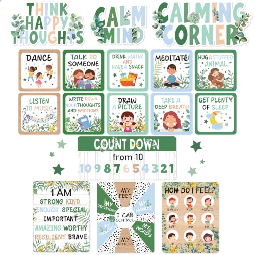 Calm Down Corner Bulletin Board Set for Classroom - Pastel Feelings Posters