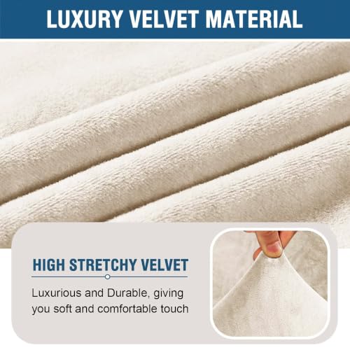Thick Velvet Armless Chair Covers - Stretch Slipcovers for Living Room