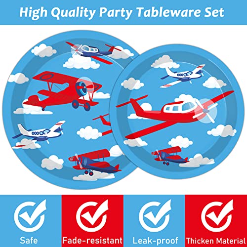 96-Piece Airplane Party Tableware Set for 24 Guests - Birthday Supplies