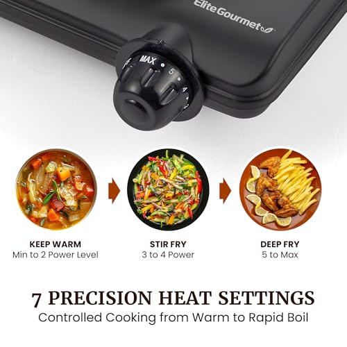 1000W Portable Electric Single Burner Hot Plate with Cast Iron Cooktop