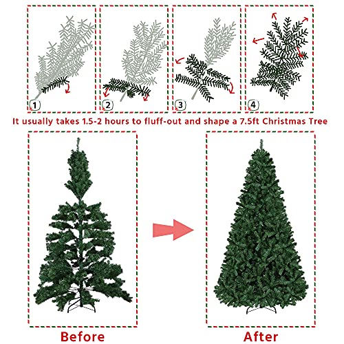 7.5ft Unlit Artificial Christmas Spruce Tree with 1346 Hinged Tips