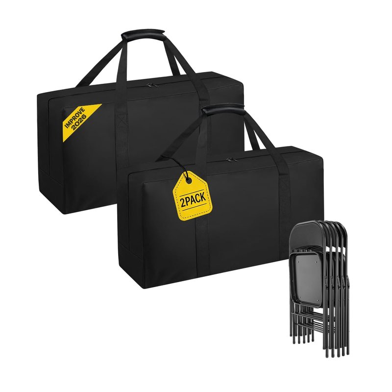 QYILUARE Heavy Duty Folding Chair Storage Bag,Large Waterproof Carry Bag for Metal,Wooden and Plastic Chairs,with Sturdy Handle (39"L x 12" W x 20" H)