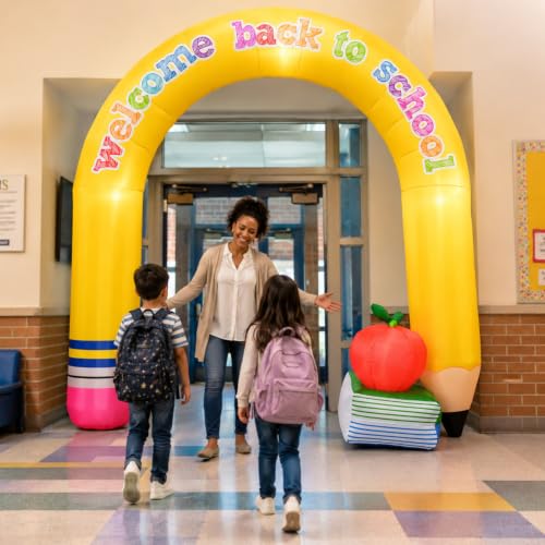 Welcome Back to School Inflatable Pencil Arch - 9Ft Outdoor Decorations with LED Lights - Welcome Back to School Yard Decor - Variation of THIS listing