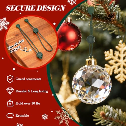 Adjustable Christmas Ornament Hooks - 48 Pack Non-Slip Heavy Duty Tree Hangers