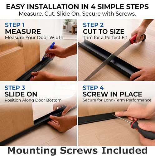 Exterior Door Bottom Sweep 36 Inch - Heavy Duty uPVC Draft Stopper