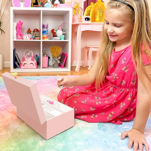 Musical Jewelry Box for Girls with Spinning Ballerina and Mirror, Pink