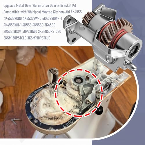Worm Drive Gear and Bracket Kit for Stand Mixer Replacement