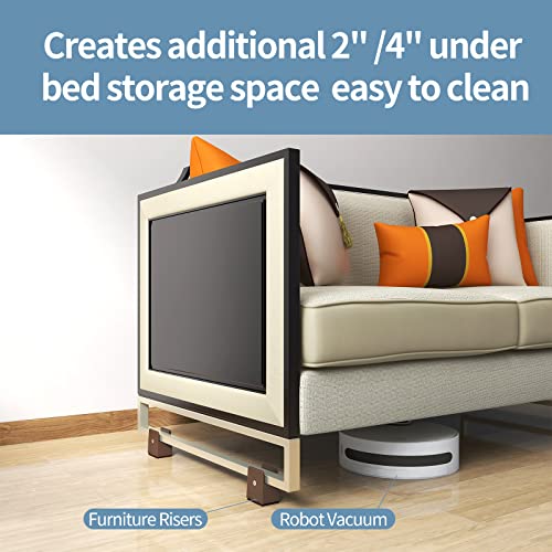 Heavy Duty 4 Inch Bed Risers with Adjustable Screw Clamp - 4 Pack