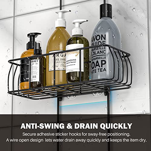 Hanging Shower Caddy Organizer Large Capacity Rustproof Black