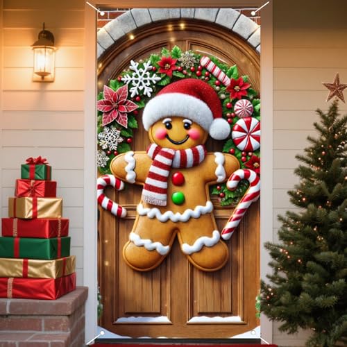 Nuxovilar DJ00031 Christmas Door Cover Banner 70.87x35in Holiday Decor