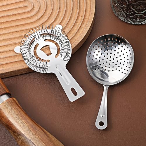 Stainless Steel Cocktail Strainer Set - Hawthorne & Julep Bar Tools for Home & Bar
