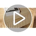 Fluted 1-Drawer Nightstand with USB Charging Station - Oak Bedside Table