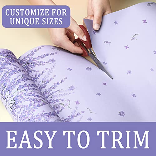 Lavender Scented Drawer Liners - 30 Sheets Non-Adhesive Floral Paper